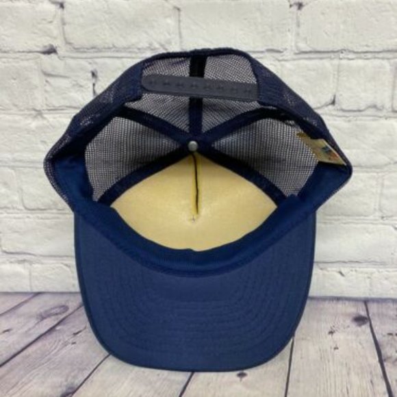 Vintage Hat Cap Snapback Navy Blue CANOR Canada Trucker Mesh Adjustable - Picture 6 of 8